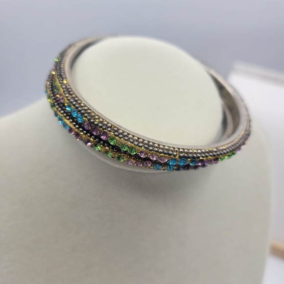 Bangle Bracelet Set | Two Blingly Colorful Bracelets - Picture 5 of 7